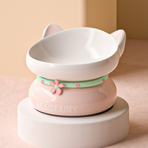 Cat Bowl Ceramic Cat Food Basin Cat Basin Pet Dog Bowl Water Bowl High Foot Pitched Neck Cat Food Bowl Cat Rice Bowl Rice Bowl