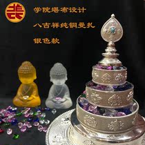 10-inch silver Sokambu design pure copper manza plate beautiful and practical five plus line accumulation of blessings and food