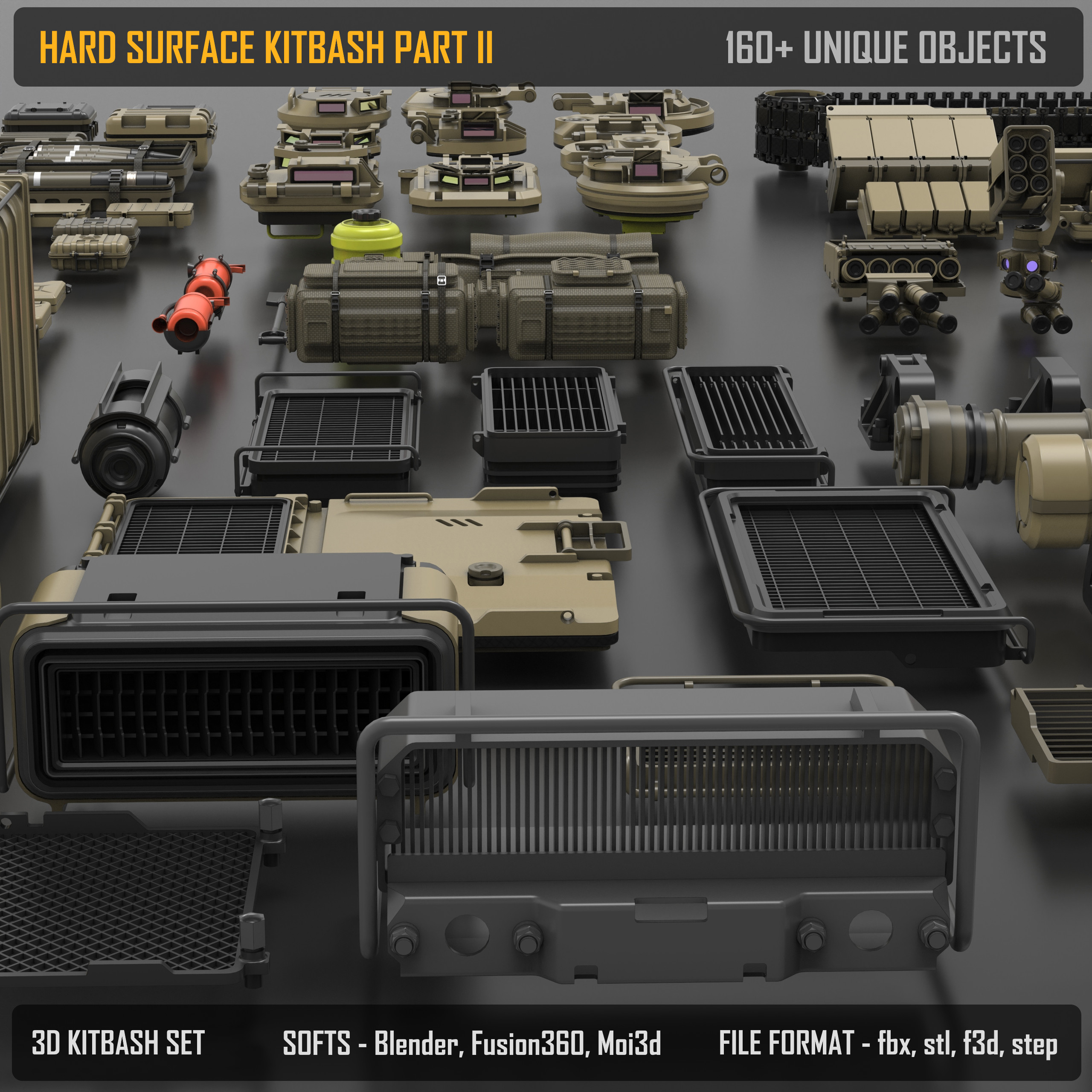 图片[5]-blender科幻机械硬表面3d模型max履带炮台舱门按钮模型c4d建筑-cg男孩