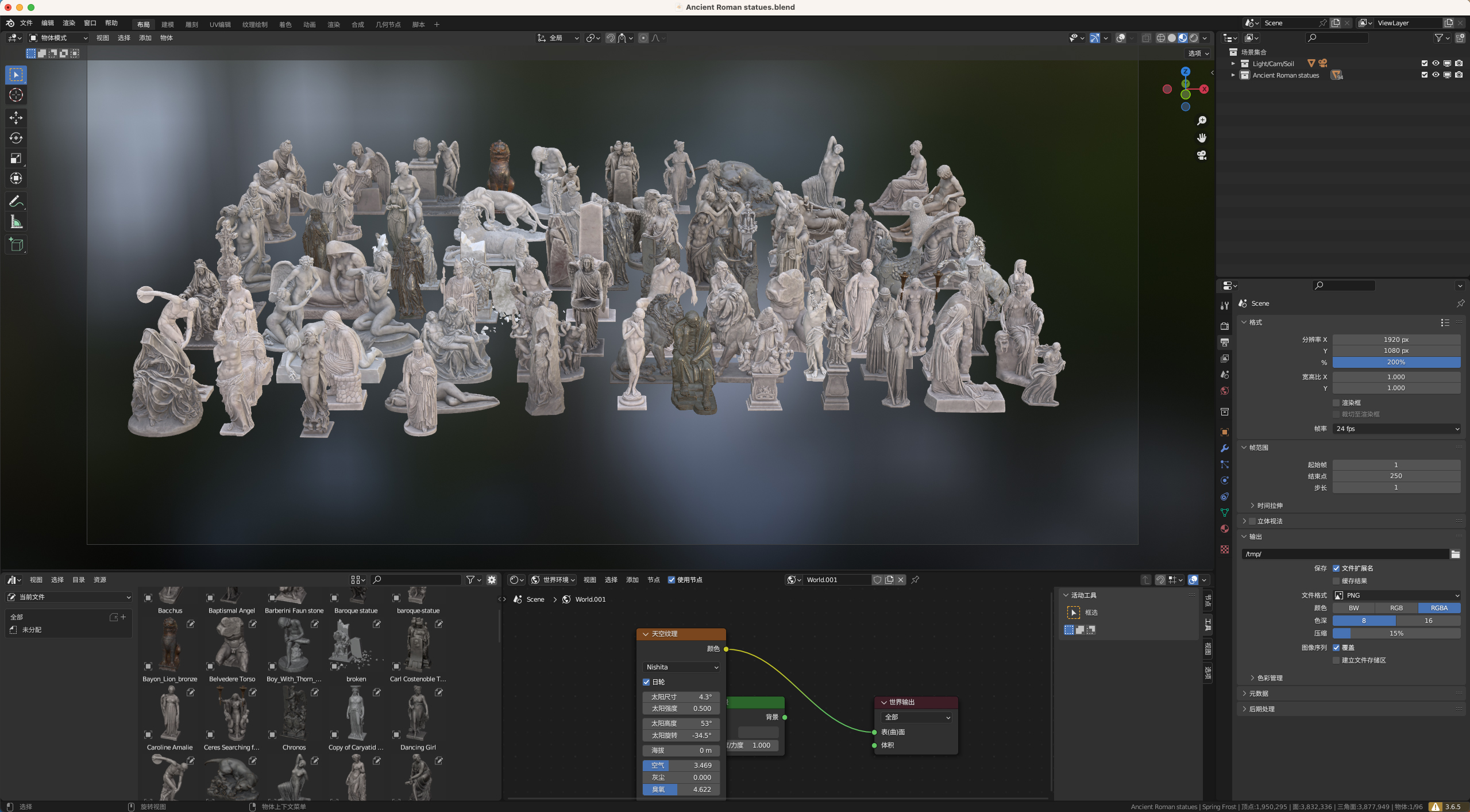 图片[3]-Blender/C4D94个古希腊罗马雕像fbx雕塑3D模型OBJ素材带材质贴图-cg男孩