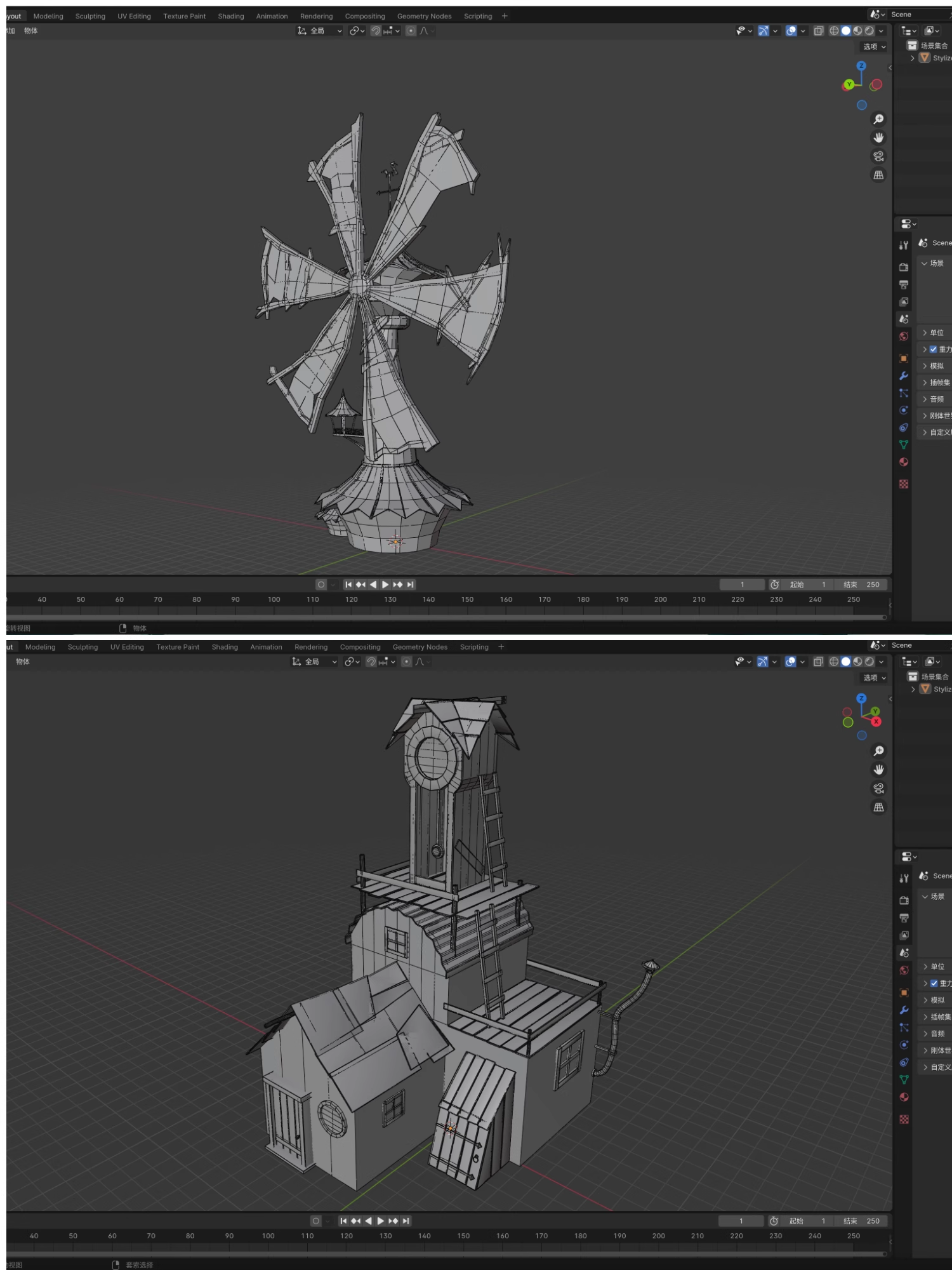 图片[3]-blender/OBJ/C4D/FBX/MAX西式卡通欧洲童话房屋建筑模型素材 B529-cg男孩