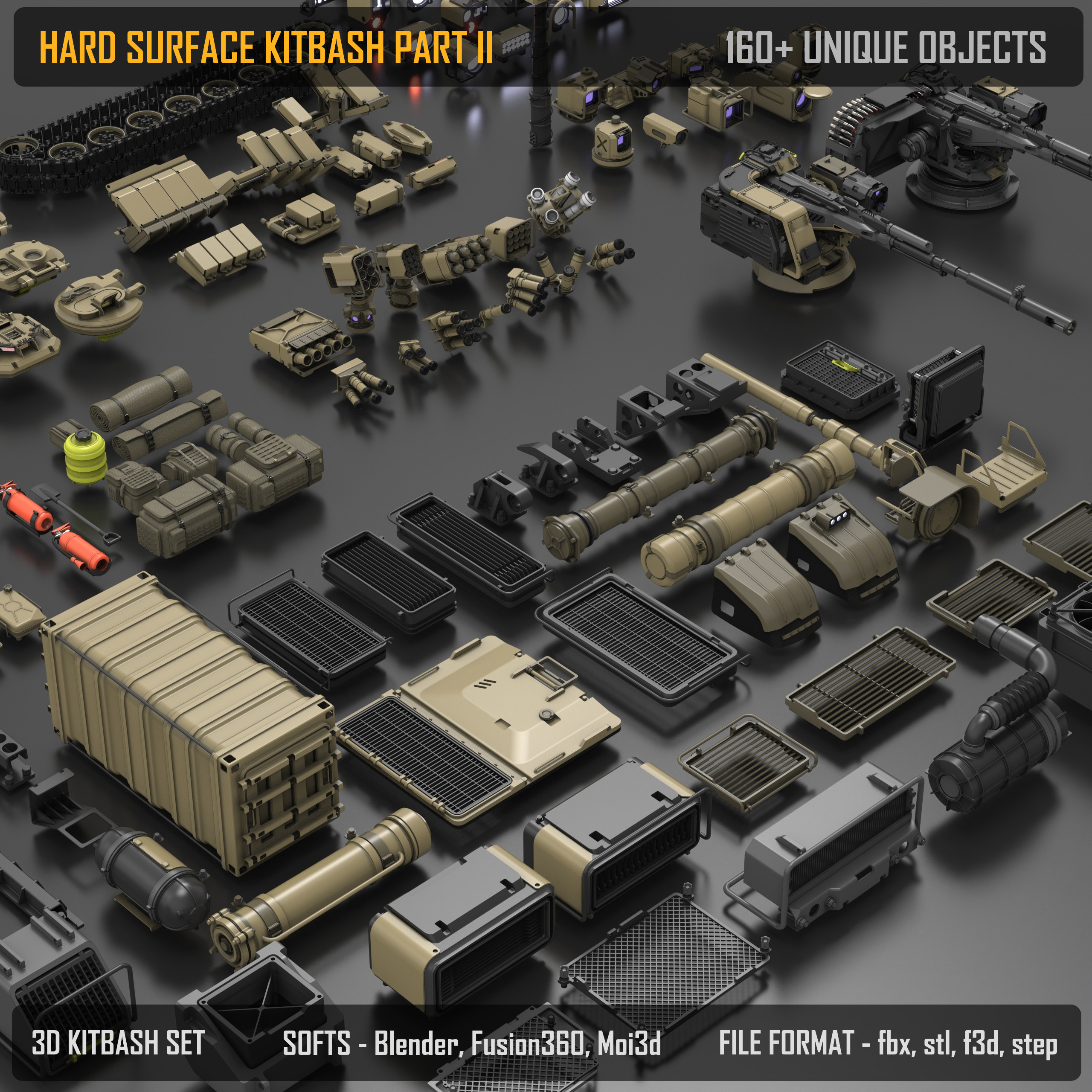 图片[6]-blender科幻机械硬表面3d模型max履带炮台舱门按钮模型c4d建筑-cg男孩