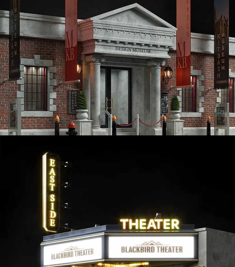 图片[9]-C4D商店门面店铺模型素材 max obj fbx ma KitBash3D Storefronts-cg男孩