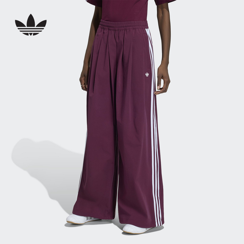 Adidas Adidas Trefoil Three-Stripe Loose-Fitting Jogger Pants, Summer Women's Woven Long Pants Ky5187 Adidas Adidas Trefoil Three-Stripe Loose-Fitting Jogger Pants, Summer Women's Woven Long Pants Ky5187
