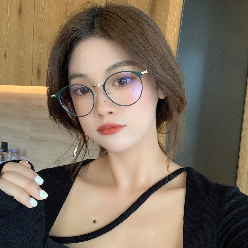 Meteorological glasses frame vintage circular ultralight glasses female radiation protection glasses frame can be matched by several men