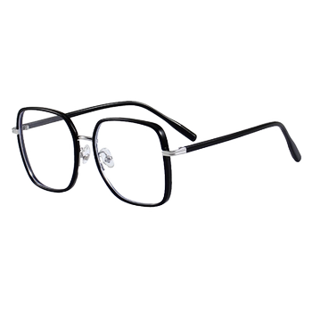 Chu ming's plain black large-frame glasses can be worn by myopic women