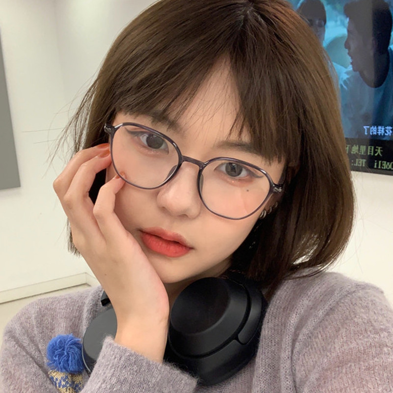 Ultra light tungsten titanium plastic steel daily glasses can be matched with height myopia plus light degree of female glasses