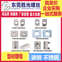 304 stainless steel T-type nut shrapnel nut marble slider nut 20 30 4045 type shrapnel hammer head boat shape