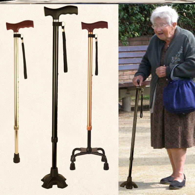 High-quality old man with pull skewer crutch old man non-slip female stainless steel thickened old lady walking stick light walker