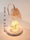 Aromatherapy Lamp Timed Wax Melting Lamp Gift European Style Marble Retro Candle Melting Lamp Bedroom Dimmable Glass Decorative Table Lamp