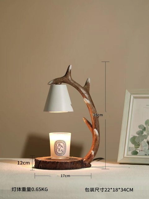 Deer Antler Creative Aromatherapy Lamp Wax Melting Lamp Living Room Ambient Light Flameless Bedroom Desk Lamp Dimmable Night Light