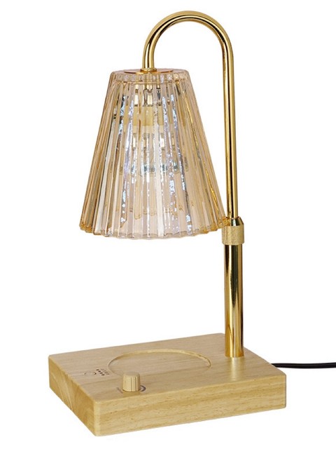 Timed Dimming Aromatherapy Lamp Telescopic Wax Melting Lamp Retro Romantic Fragrance Fireless Atmosphere Bedside Diffuser Candle Wooden Lamp