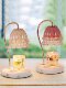 Aromatherapy Lamp Timed Wax Melting Lamp Gift European Style Marble Retro Candle Melting Lamp Bedroom Dimmable Glass Decorative Table Lamp