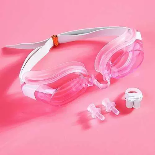 . Kính bơi độ nét cao trong suốt chống sương mù có nút tai cho người lớn, nam và nữ, dầu gội và tắm, kính chống thấm nước, mắt bơi - Goggles