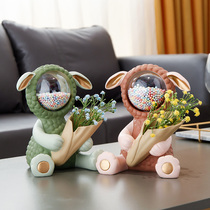 Nordic Creativity Touts Flower Space Bear Swing Piece Light Lavish Wine Cabinet Home Decoration Living Room TV Cabinet Placement Joe Relocation New Residence