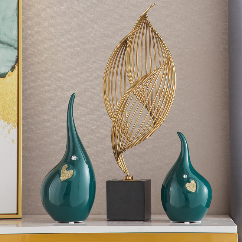 European-style shop lucky ornaments opening gifts living room light luxury desktop home decorations TV cabinet display cabinet layout