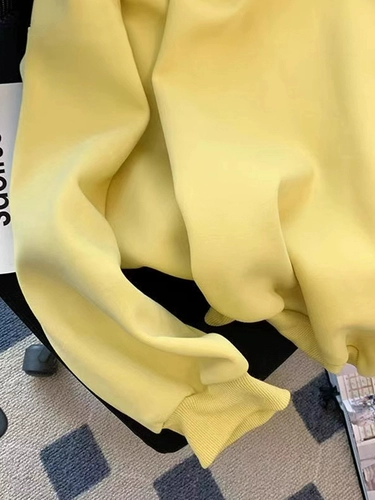 Хлопковый осенний демисезонный тонкий флисовый приятный телу свитшот, оверсайз