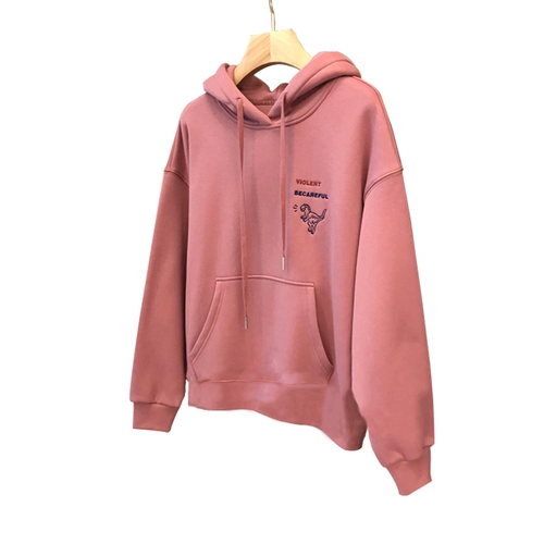 Хлопковая осенняя тонкая толстовка с капюшоном, балахон для отдыха, куртка, с вышивкой, оверсайз