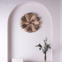 Spanish petal wall clock living room fashion personality minimalist hanging watch light luxury simple restaurant Black Walnut clock