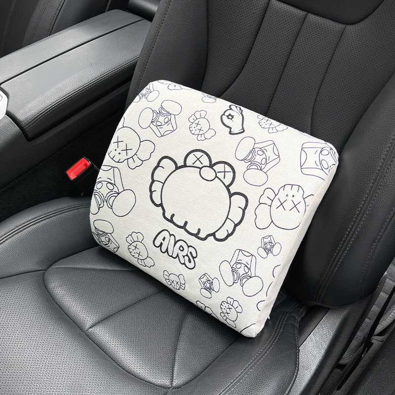 Car accessories creative waist cushion cute cartoon anti-fatigue memory cotton and linen waist pillow four seasons car accessories