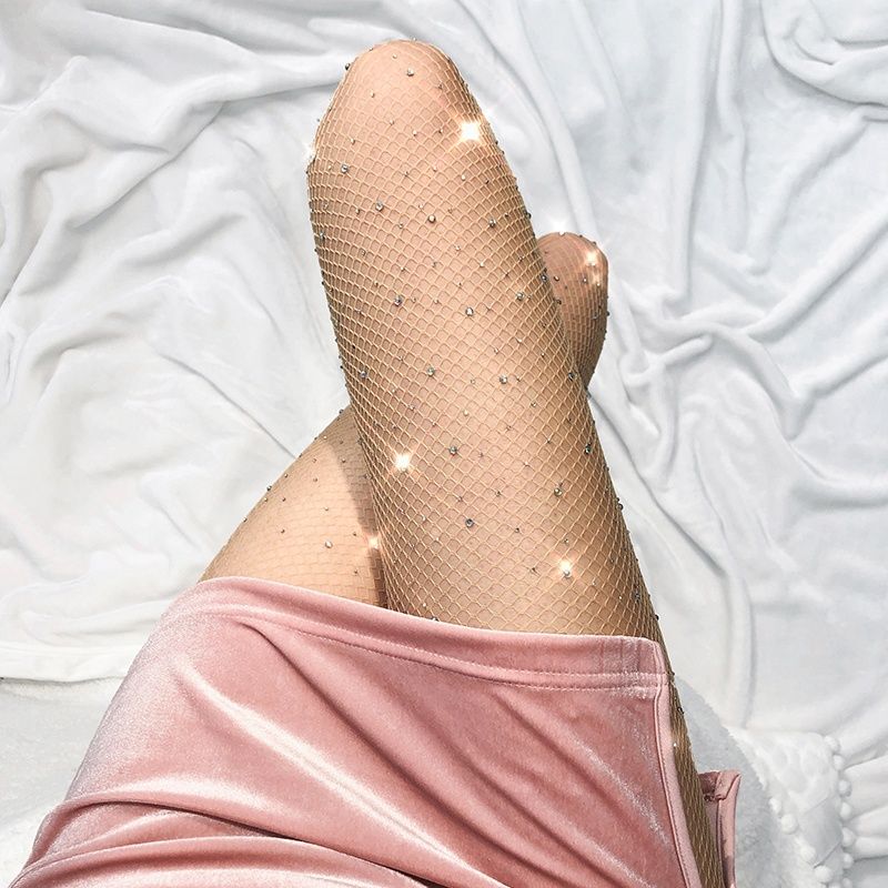 New Sparkling Diamond Stockings, Bright Diamond Stockings, Luminous Shiny Mesh, Explosive Sparkle Lace Mesh, Sexy Black Stockings, Luminous Thin Style