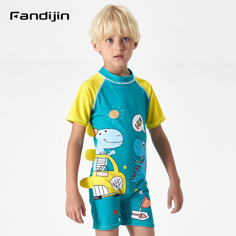 Fan Dijin Children's One-Piece Swimsuit Boys and Children Beach Quick Dry Cartoon Dinosaur Swimsuit Boys