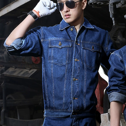 Джинсовый хлопковый износостойкий демисезонный комбинезон, защита от ожогов, осенний сезон