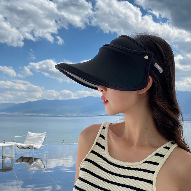 2022 new outdoor uvcut sun hat women's summer sunshade anti-ultraviolet riding cover face empty top sun hat