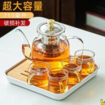 Japanese water set cherry blossom cold kettle household high temperature resistant glass tea set heat-resistant teapot cold kettle tea maker