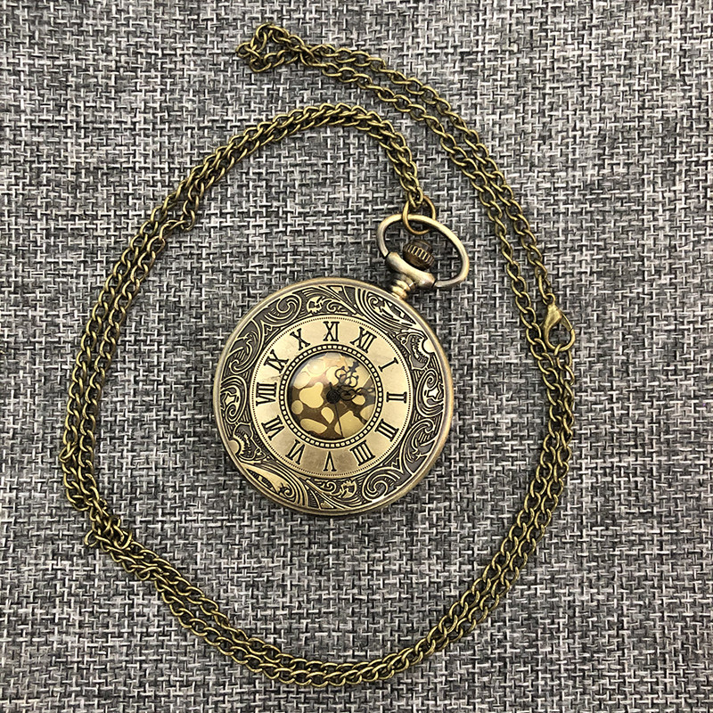 レトロスタイルの懐中時計、アメリカン学生スタイル、男性用機械式、精巧な、試験専用ペンダント、女の子や子供用のアンティークスタイルの小型時計。