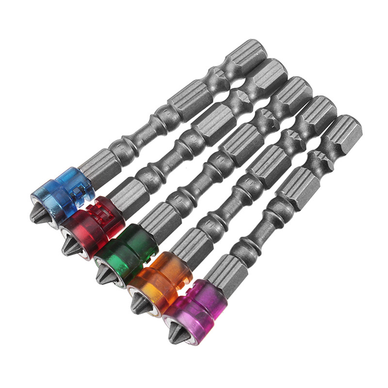 Упаковка угол 5pcs s2 alloy ph2 phillips single head magnetic screwdriver