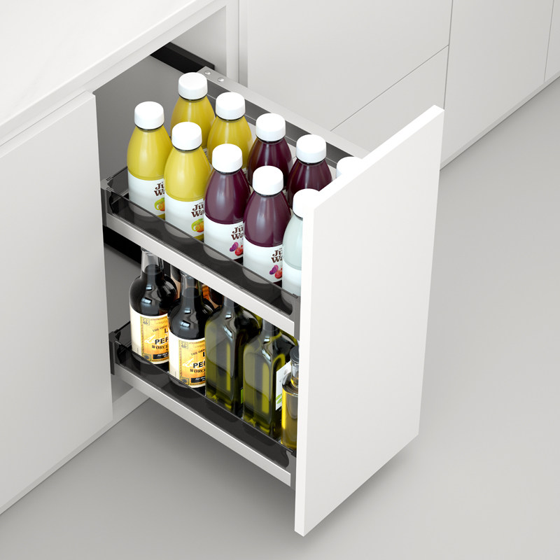 De Mimoe Kitchen Drawer cabinet Seasoning Basket Seasoned Jar Rack Whole Cabinet Side Pull Basket Small Overall Cabinet Narrow Cabinet Basket Shelve