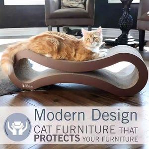 Британская когтеточка для кошек Petfusion и кошачье гнездо, встроенный шезлонг на 8 мест, устойчивый к царапинам и не оставляющий крошек, очень большой диван для кошек