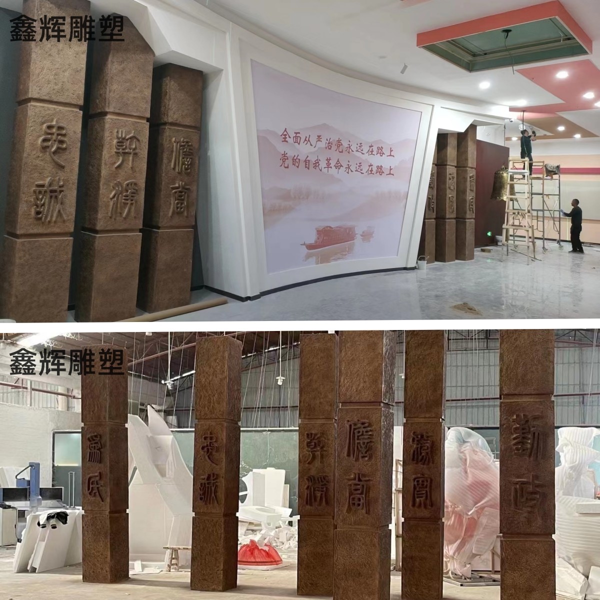 Customized GRP sandstone solid column garden Central European style dragon column Roman pillar Campus indoor foreign column cylindrical-Taobao