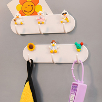 Refrigerator magnet hook magnetic sticker hook kitchen iron anti-theft door clothes hook no punching cute cartoon boy hook