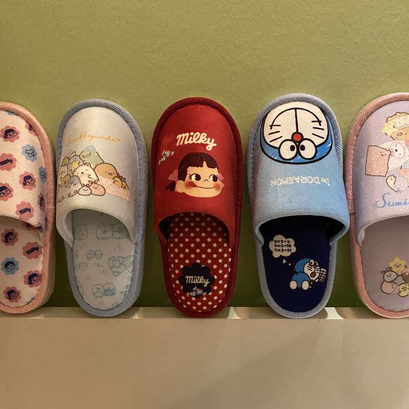 2 pairs of export Japanese Japanese style cartoon corner Buer autumn and winter new indoor women's cotton slippers home shoes - Taobao