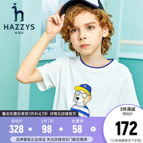 hazzys boys summer round neck shirt 2020 new casual simple short sleeve t-shirt for big kids