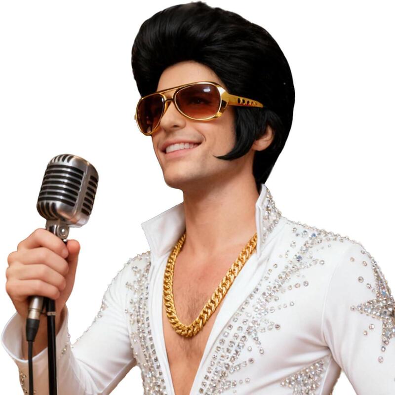 New Cross-Border Rock 060 Disco 5 Party Gold-Plated Necklace Afro Wig Mirror Tube Elvis Eye Mask New Cross-Border Rock 060 Disco 5 Party Gold-Plated Necklace Afro Wig Mirror Tube Elvis Eye Mask