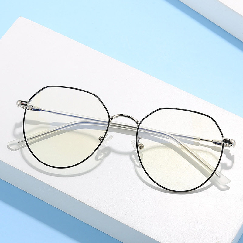 Anti-Blu-ray radiation-resistant glasses Female Korean version Tide Super Light Retro Round Face Flat Mirror Mesh Red Male with Myopia Degree