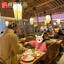 Chinese Hotels Fire Pot Shop Lanterns Chandeliers Chinese Wind Custom Printed Word Advertising Patterns Antique Dining shop Decorative Lights