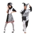 Halloween cosplay chú hề trang phục người lớn nữ hóa trang ảo thuật đen trắng đỏ và đen phù hợp với trang phục