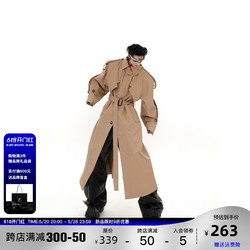 CulturE niche deconstructed silhouette shoulder pad coat jacket ເສື້ອກັນໜາວອອກແບບສາມມິຕິລະດັບ ເສື້ອກັນລົມເທິງຫົວເຂົ່າ