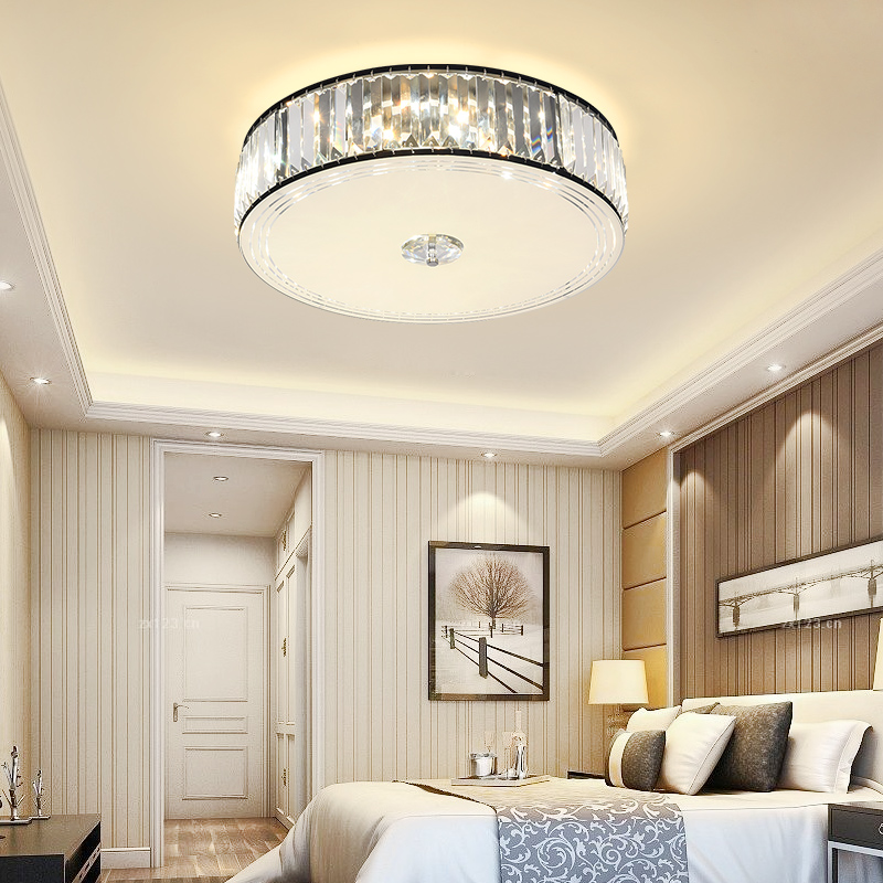 Crystal master bedroom lamp Simply modern warm romantic wedding room LED CHURRED Creative Light Luxury Dimming Lamps
