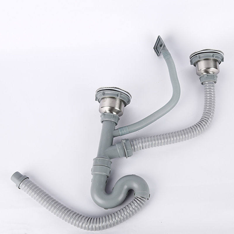 Washing basin water pipe universal kitchen 304 stainless steel vegetable basin sink filter single and double sink deodorant drain