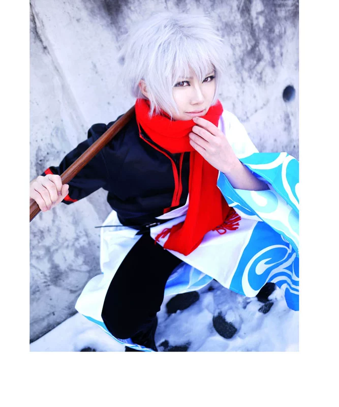 Gintama cos Sakata Gintoki Gin-san trang phục COSPLAY anime quần áo điểm tóc giả Toyako dao