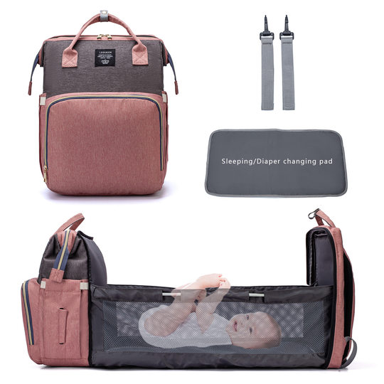LEQUEEN bed bag mommy bag multifunctional maternal and infant backpack large capacity mommy bag outing backpack