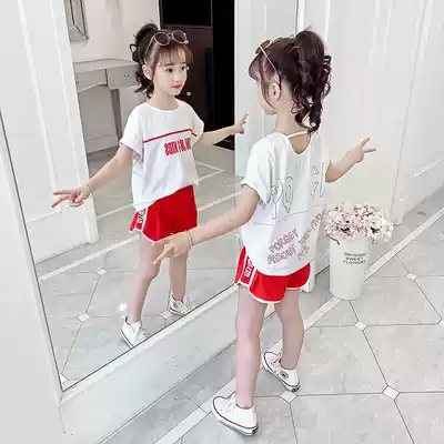 Girls ' summer suit 2021 new children's summer foreign school net red children's clothing girls sports fashionable short-sleeved two pieces