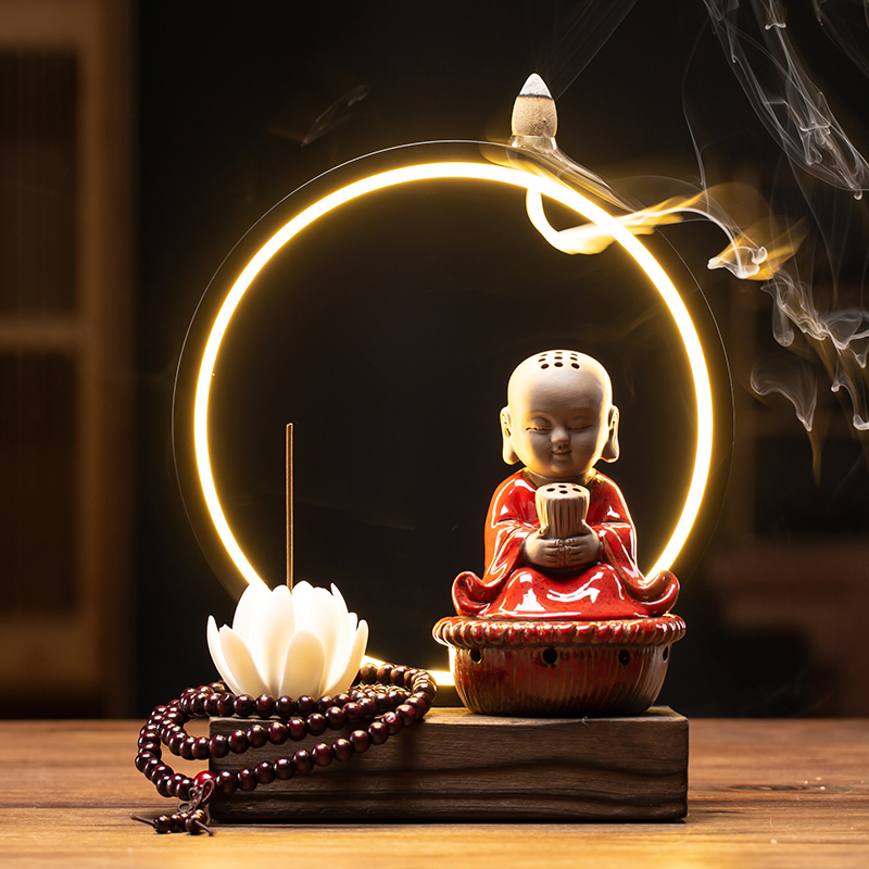 Zen ceramic Amita Buddha Lightring Round Lightring Barley Hall Desktop Aromatherapy Fittings