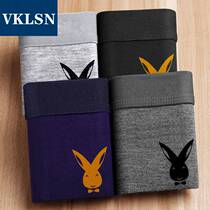 4 dress new mens underwear printed flat angle youth pants head cotton texture anti-stall tide Han comfort Four corners