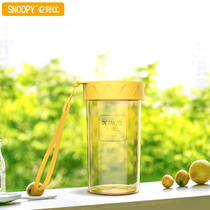 Snoopy Snoby Big wide-mouth PPSU training cup Childrens baby cute anti-fall water glass 300mL drink milk